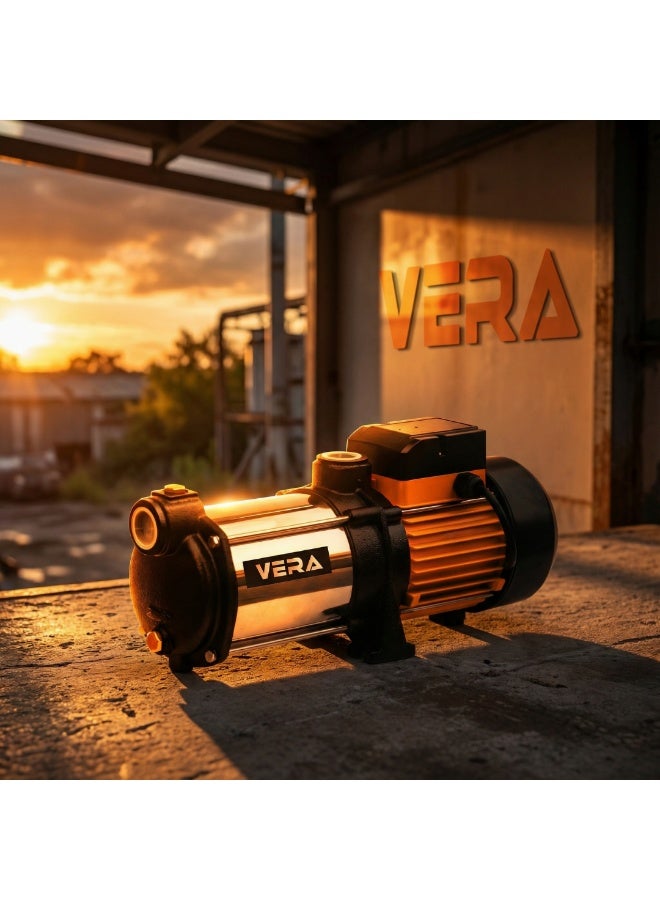 Vera VHMC60 0.8HP Self-Priming Multistage Water Pump | 0.5kW High Pressure Booster Pump | Stainless Steel Clean Water Pump for Home & Irrigation - Image 2